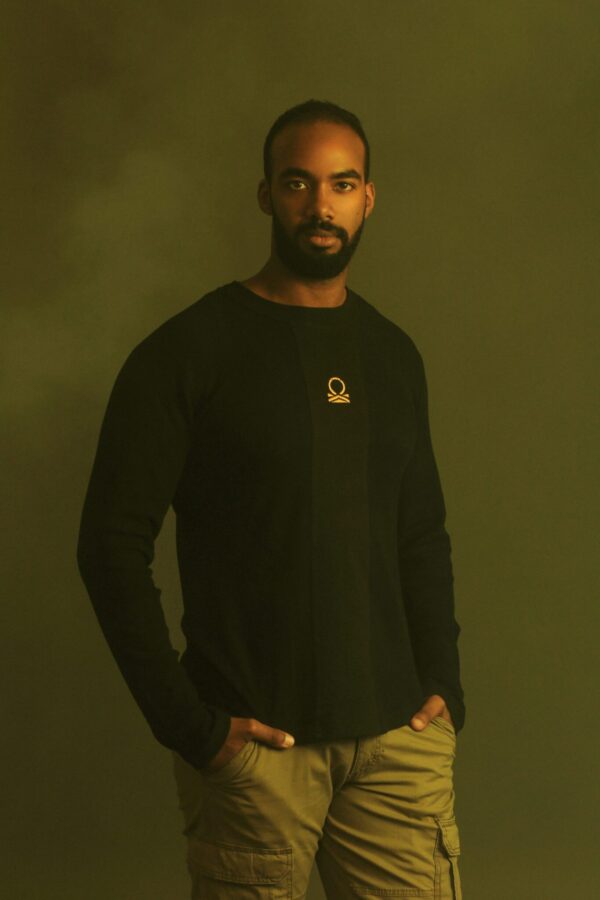 Relaxed fit Textured Thermal T-shirt with vertical front Patch