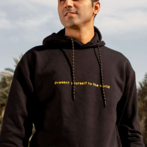 Loose Fit Printed Hoodie - Black
