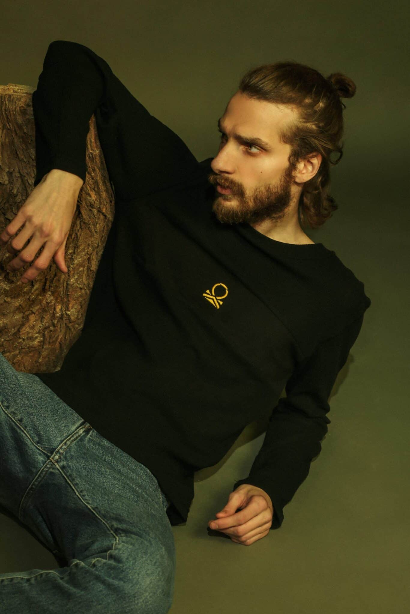 Relaxed fit Textured Thermal T-shirt with horizontal front Patch - Image 2